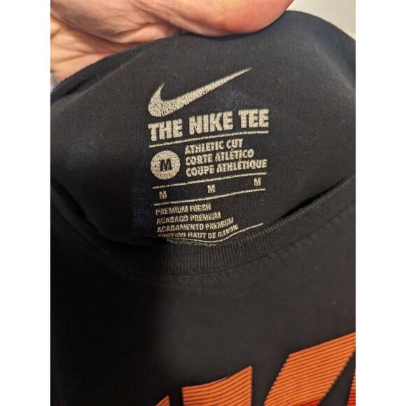 Nike Men's Size Medium Black Graphic Tee Athletic Cut Big Logo - Picture 4 of 11